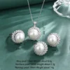 Complete pearl 3 piece jewelry set dimension size, pearl diameter and weight specification diagram